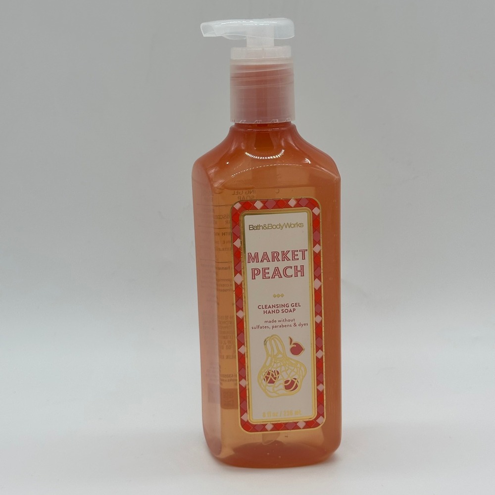 Bath and Body Works Market Peach Cleansing Gel Hand Soap 8oz Discontinued Rare